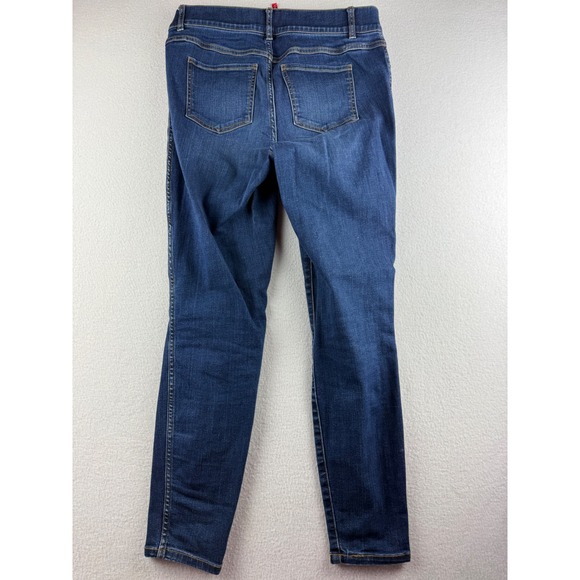 Spanx Jean-ish Leggings Womens Large Dark Wash Blue Skinny Pull On Denim Pants - Picture 2 of 7